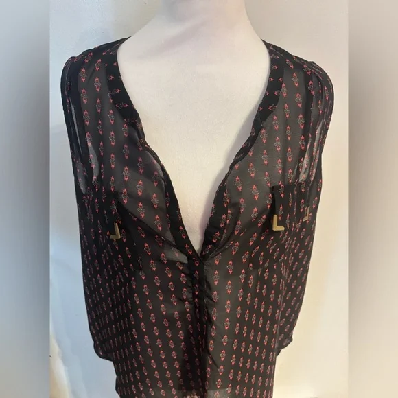 Live 4 Truth 1X Sleeveless Tunic Blouse Elephant Hem Boho Festival Top Plus Size - Picture 5 of 6